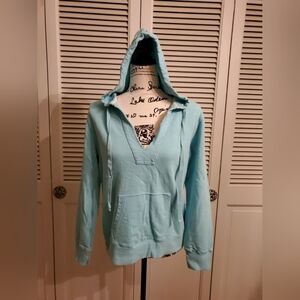 Women's V-neck Drawstring Hoodie